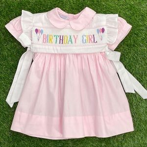 Birthday Smocked Dress with Removable Top.